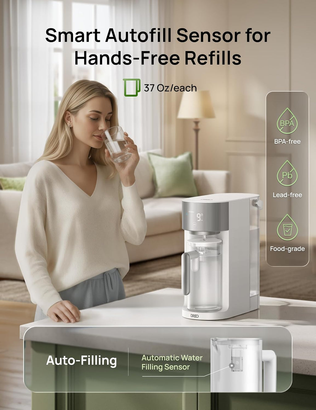 Reverse Osmosis Water Filter System Countertop, RO Water Filter 112 3L