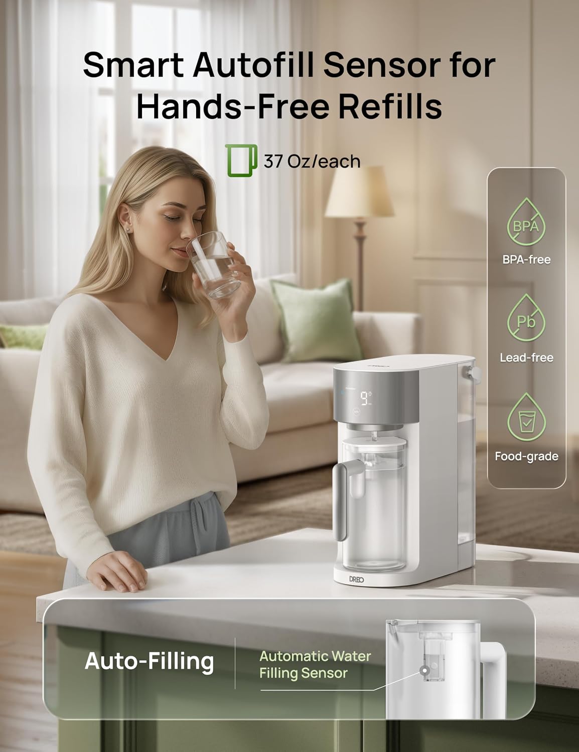 Reverse Osmosis Water Filter System Countertop, RO Water Filter 112 3L