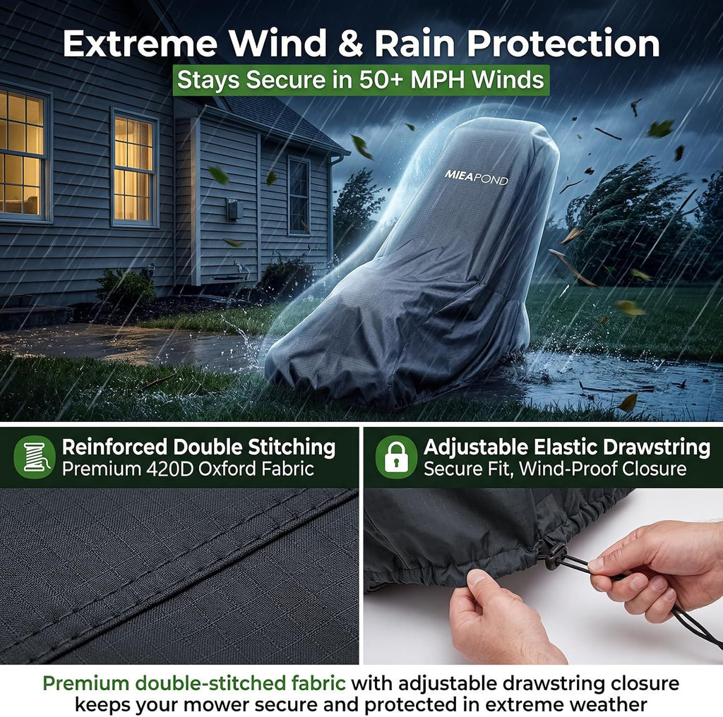 Heavy Duty Waterproof Lawn Mower Cover - Universal Fit for 20-22" Push & Self-Propelled Lawnmowers, Fits Toro Honda