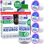 Caffenu Keurig Compatible Descaling Solution and Cleaning Pods Kit, 4 Uses