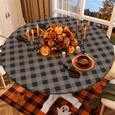 45"-56" Picnic Table Cloth, Flannel Backed Vinyl Fitted Tablecloths