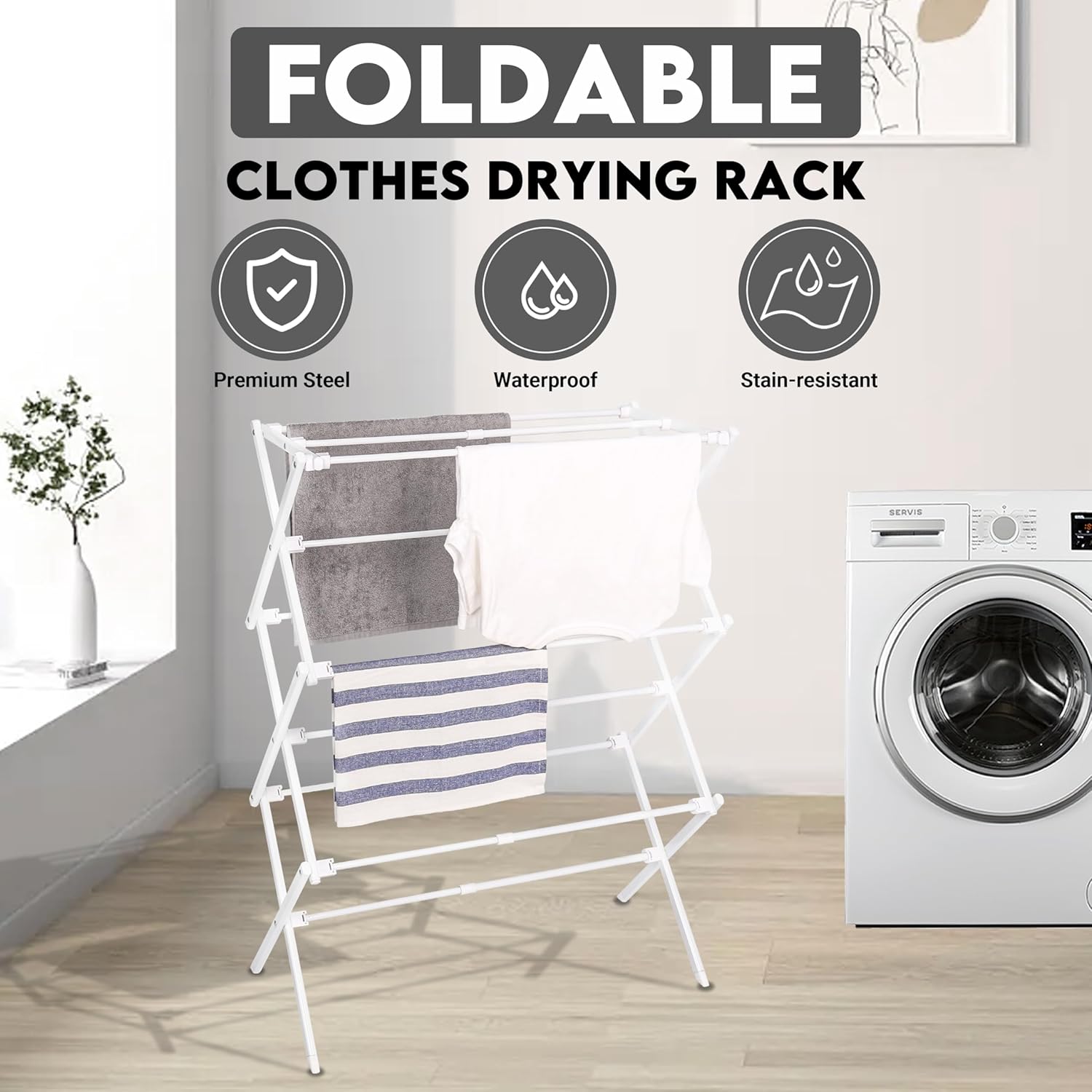 2026 Enhanced Clothes Drying Rack | Foldable Drying Rack Clothing for Laundry | Small Collapsible Portable Dryers for