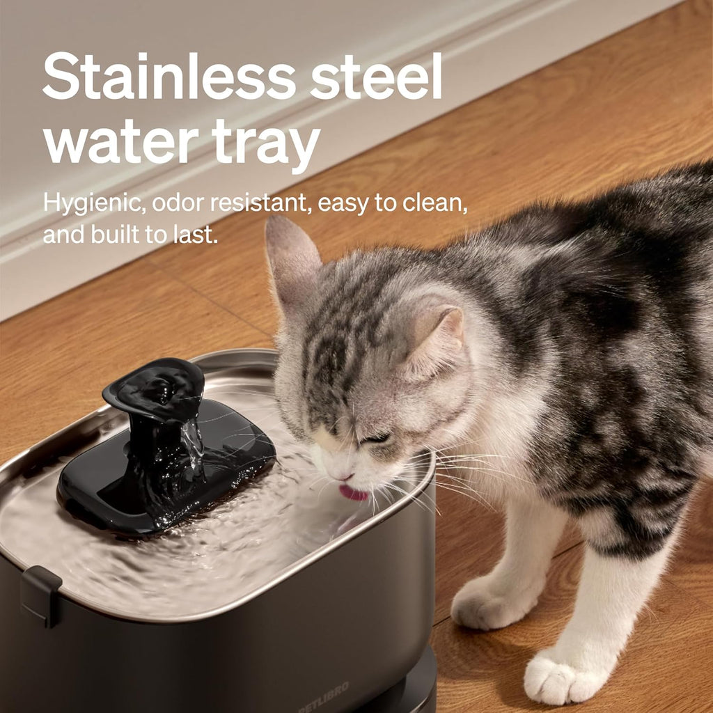 Cat Water Fountain, Cordless Pet Water Fountain Battery Operated, 2.5L/84oz Dockstream Water Fountains for Cats