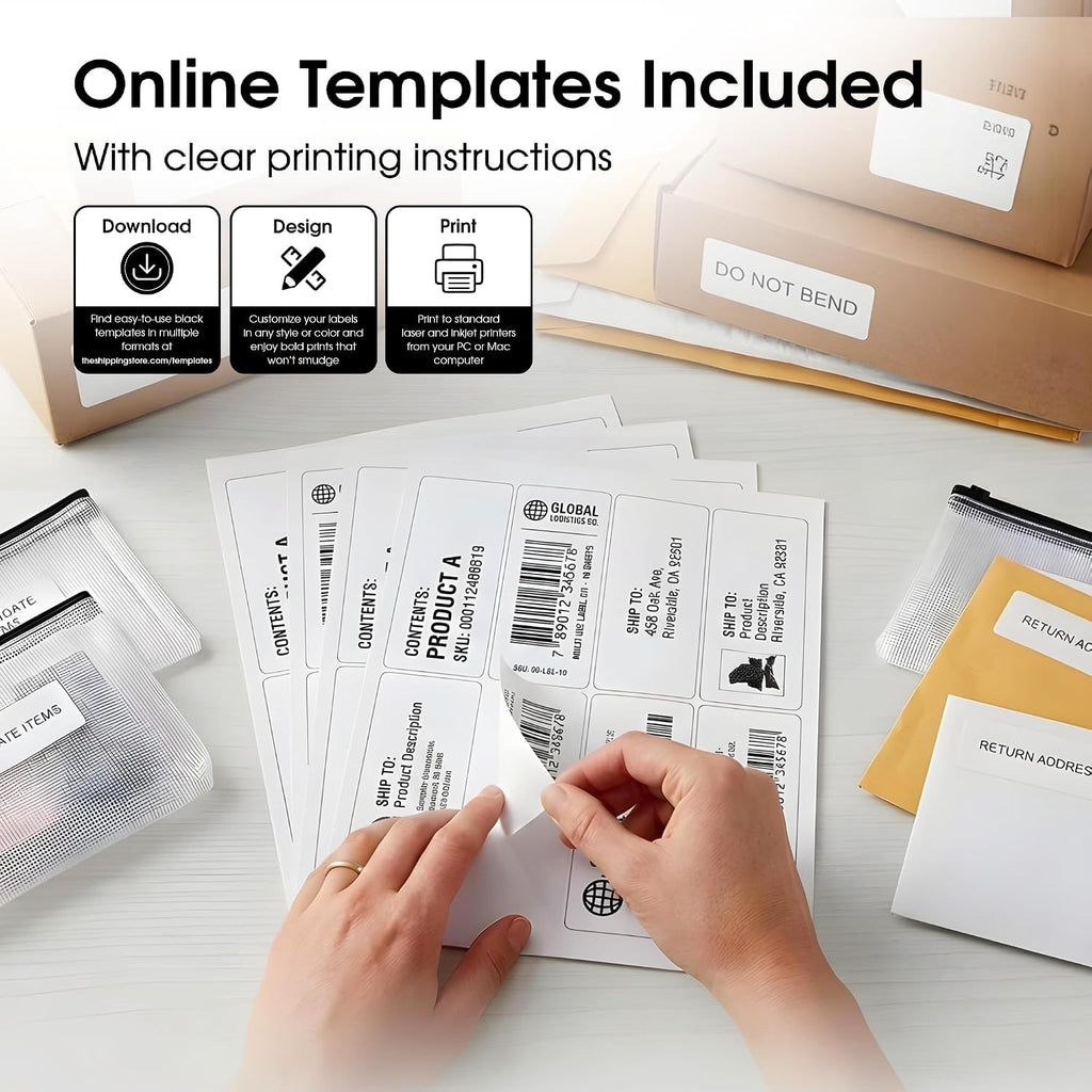 2" X 5" Matte White Printable Shipping Labels (30 Sheets, 240 Stickers)
