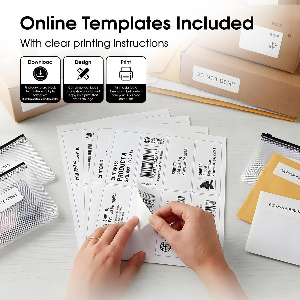 2" X 5" Matte White Printable Shipping Labels (250 Sheets, 2000 Stickers)