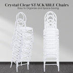 Clear Acrylic Chiavari Chairs, Modern Dining Chairs Set of 24, Accent Event Ghost Chairs for Wedding Party Event