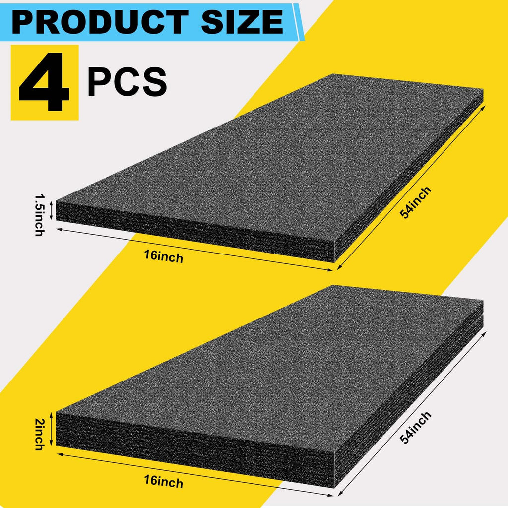 4 Sheets Polyethylene Foam Black Packing Inserts, 4 Sheets