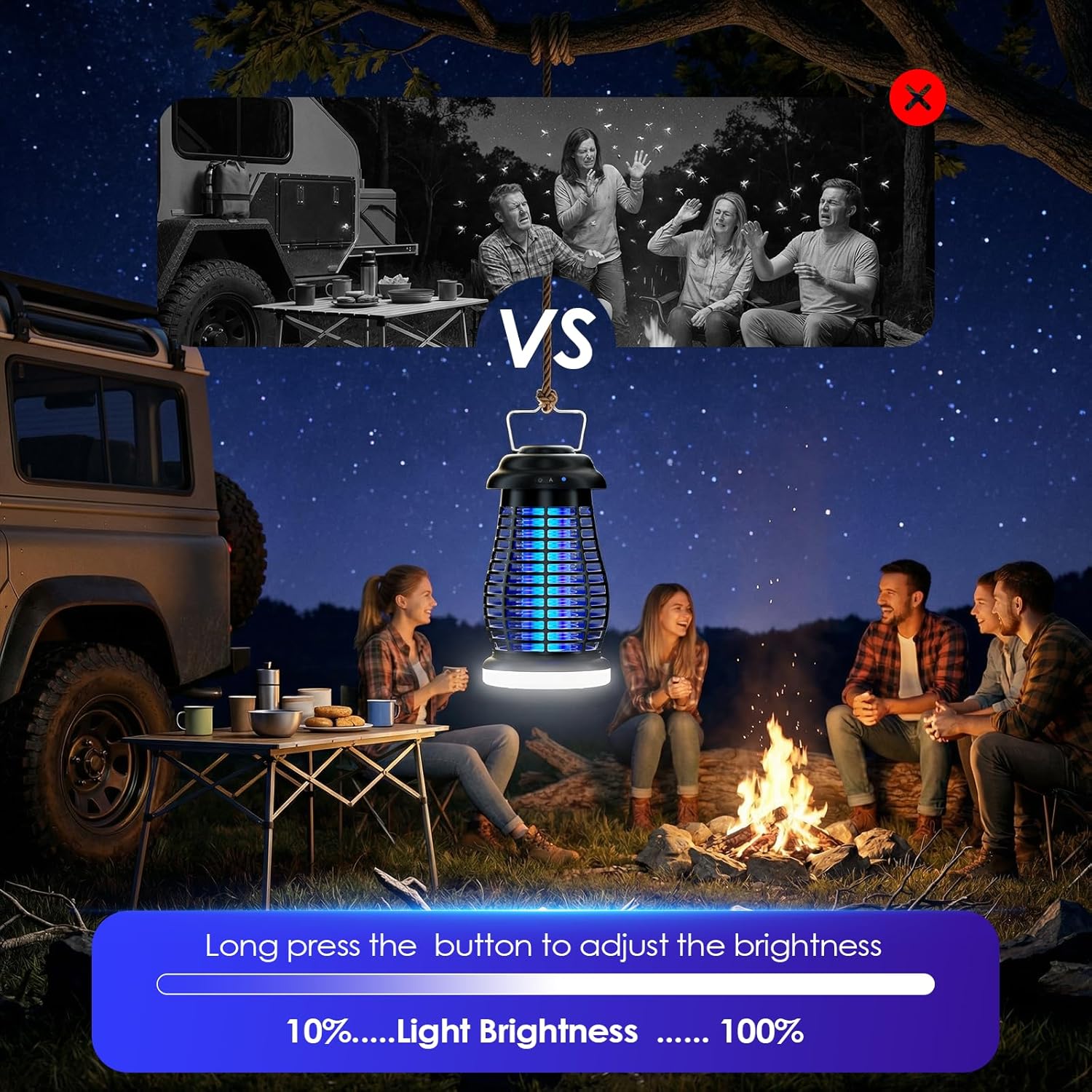 Bug Zapper Outdoor & Indoor,Cordless Portable Mosquito Zapper with Rechargeable 4800mAh Battery & Auto