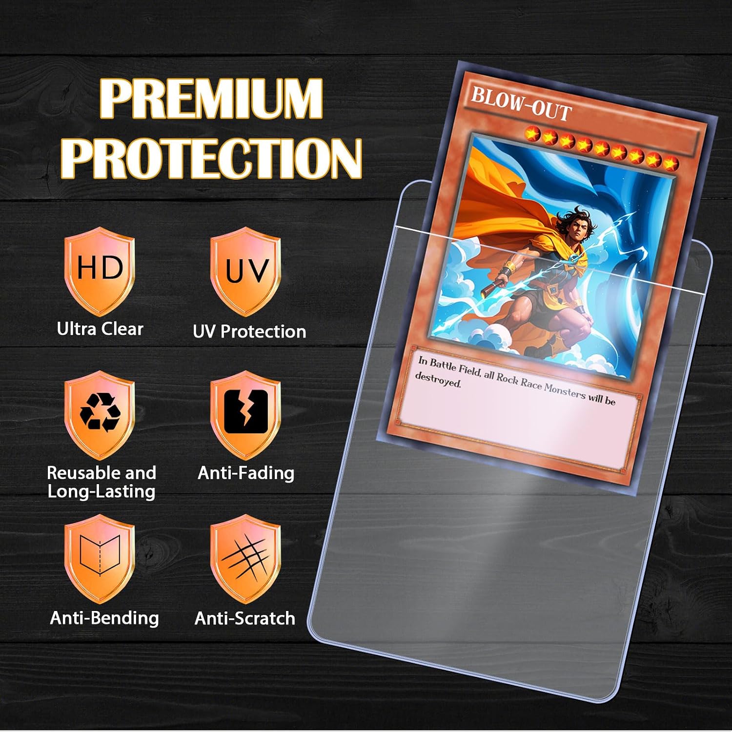 50ct Semi Rigid Card Holders for Trading Cards, Card Sleeves | with 1/2" Lip Baseball Card Protector for PSA, BGS