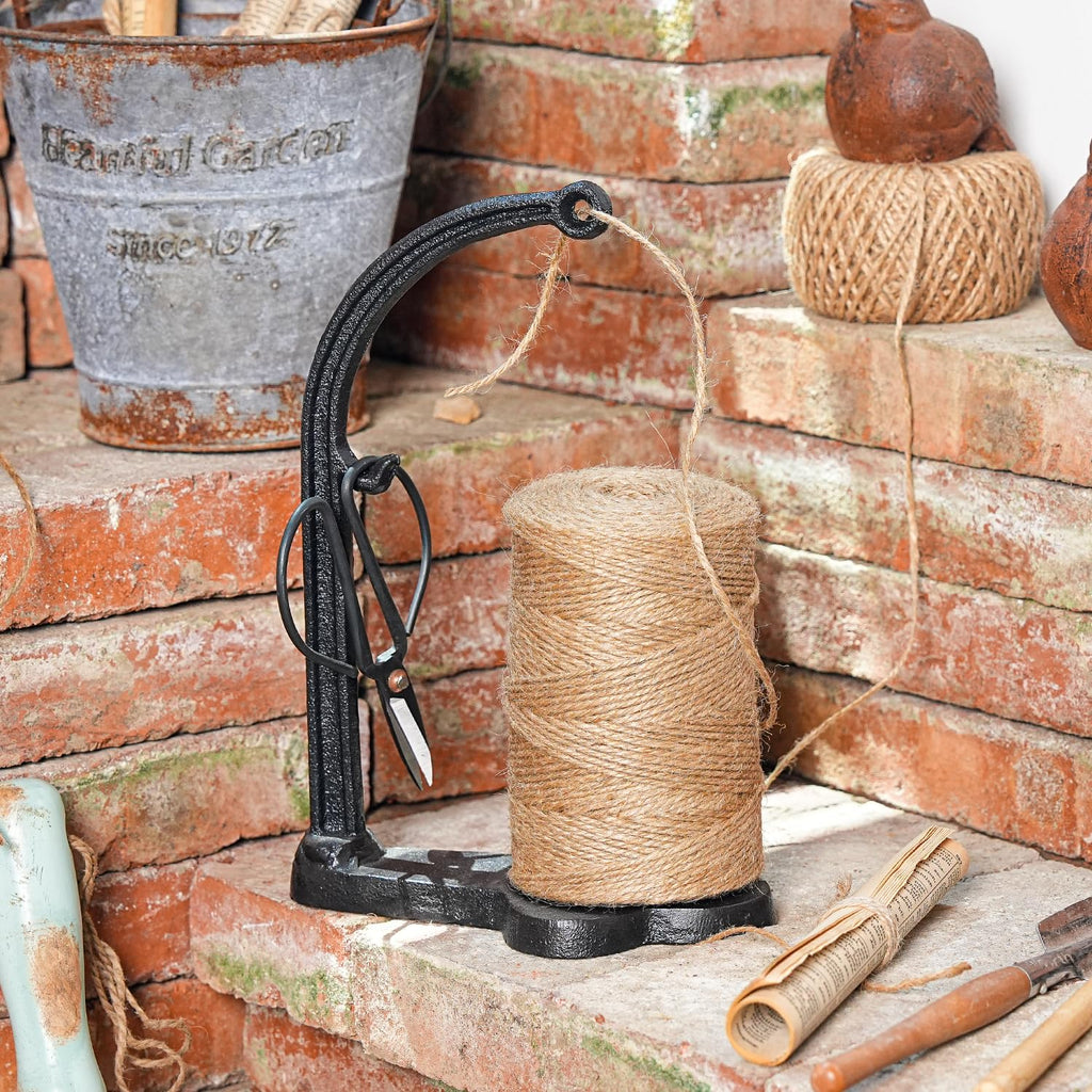 Cast Iron Twine Holder Set - Twine String & Rope Rack & Scissor