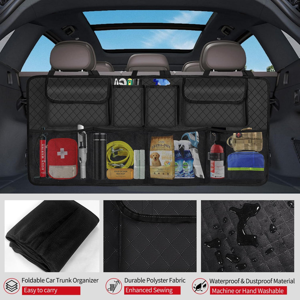 Car Trunk Organizer and Storage, Large Capacity Backseat Hanging Storage Accessories, Backseat Car Organizer for