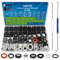 1000 Pcs 18 Size O Ring Kit+18 Size Rubber Washers Assortment Kit