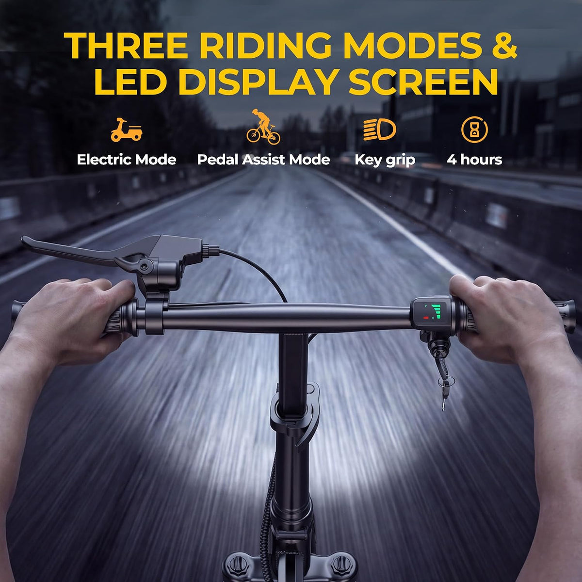 Electric Bike for Adults, 500W Motor, 20 MPH Max Speed Folding Ebike, 14" Electric Bicycles, Max 20/30 Miles Range