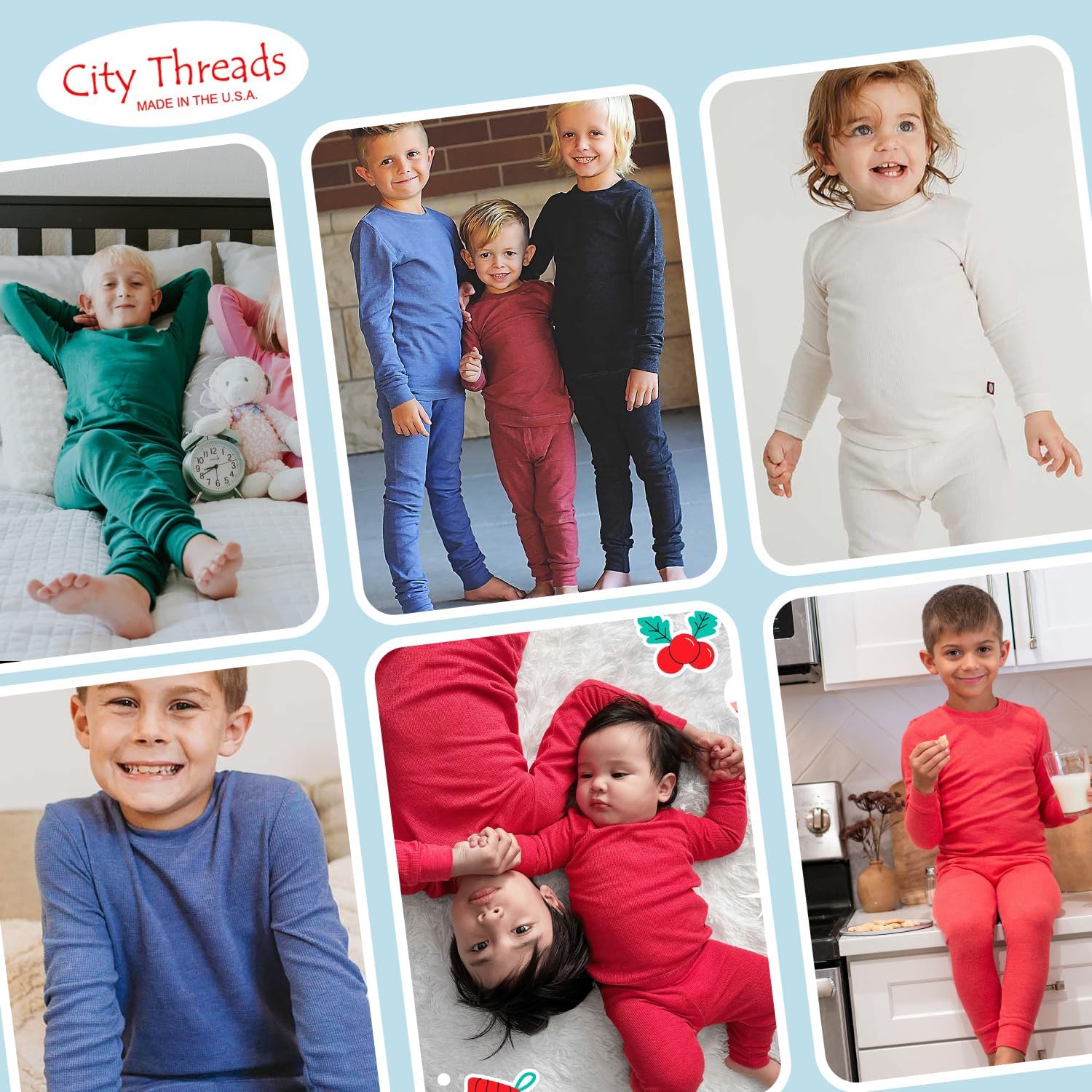 Baby Boys Thermal Underwear Set Sensory Friendly Kids Long Johns, Thermal Set for Boys Base Layer for Ski