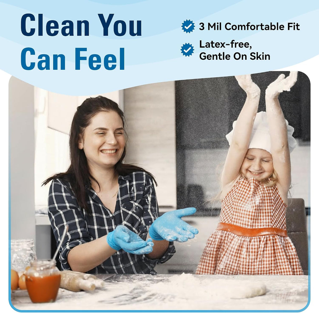 Food Safe Disposable Gloves Latex Free, Blue