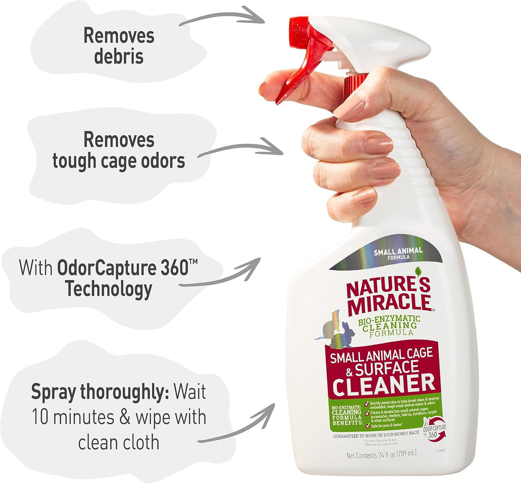 Nature’s Miracle Small Animal Cage and Surface Cleaner, Bio-Enzymatic Cleaning Formula, Destroy Tough Stains and