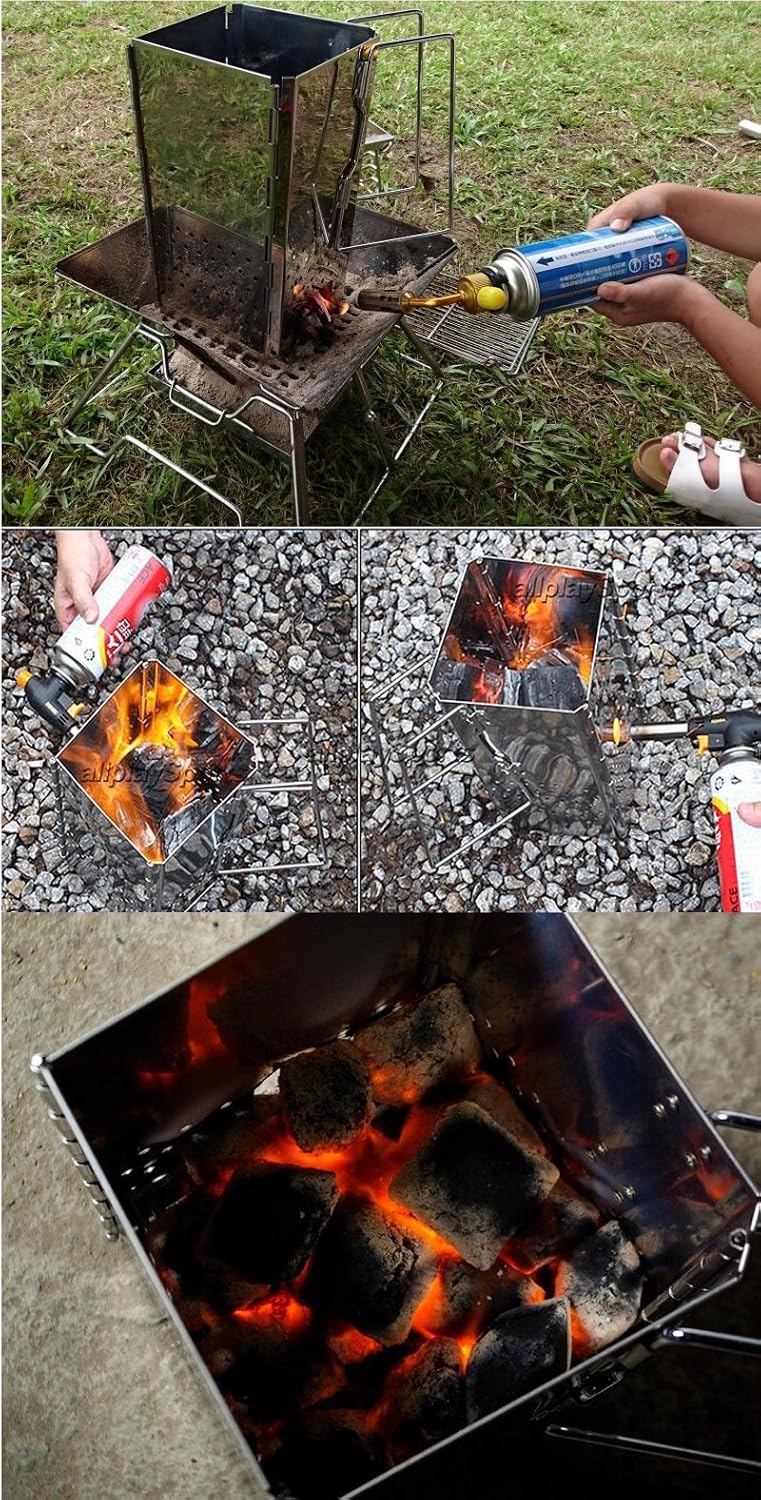 Portable Charcoal Chimney Starter Stainless Steel MT-18