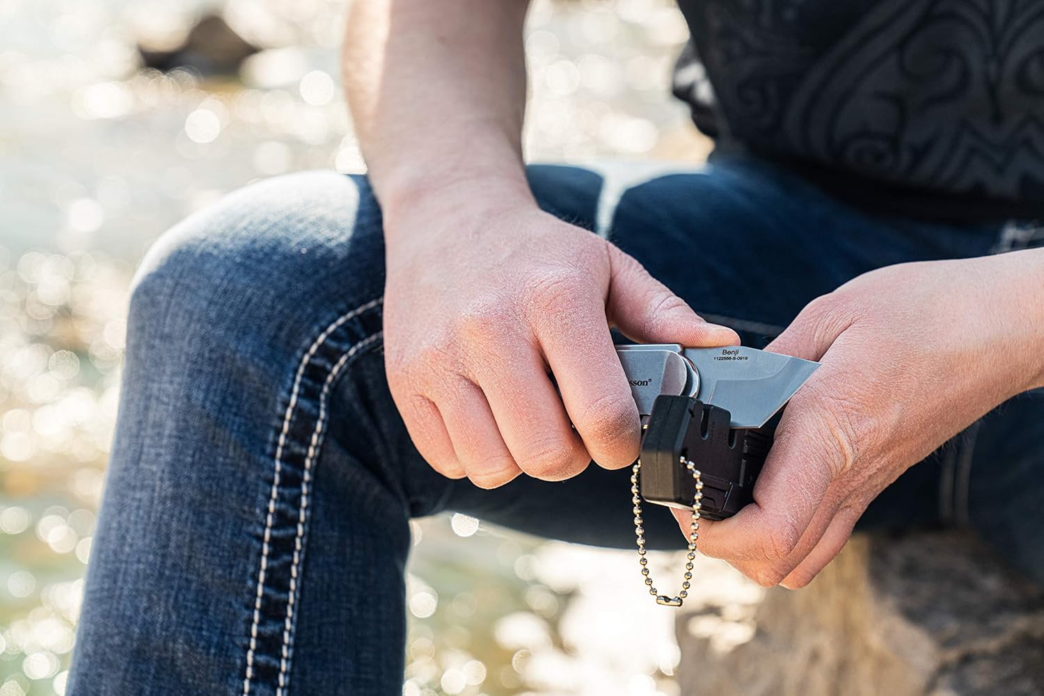 Benji Folding Knife with Bottle Opener, Money Clip, 1.5"-3.5" Stainless Steel Blade