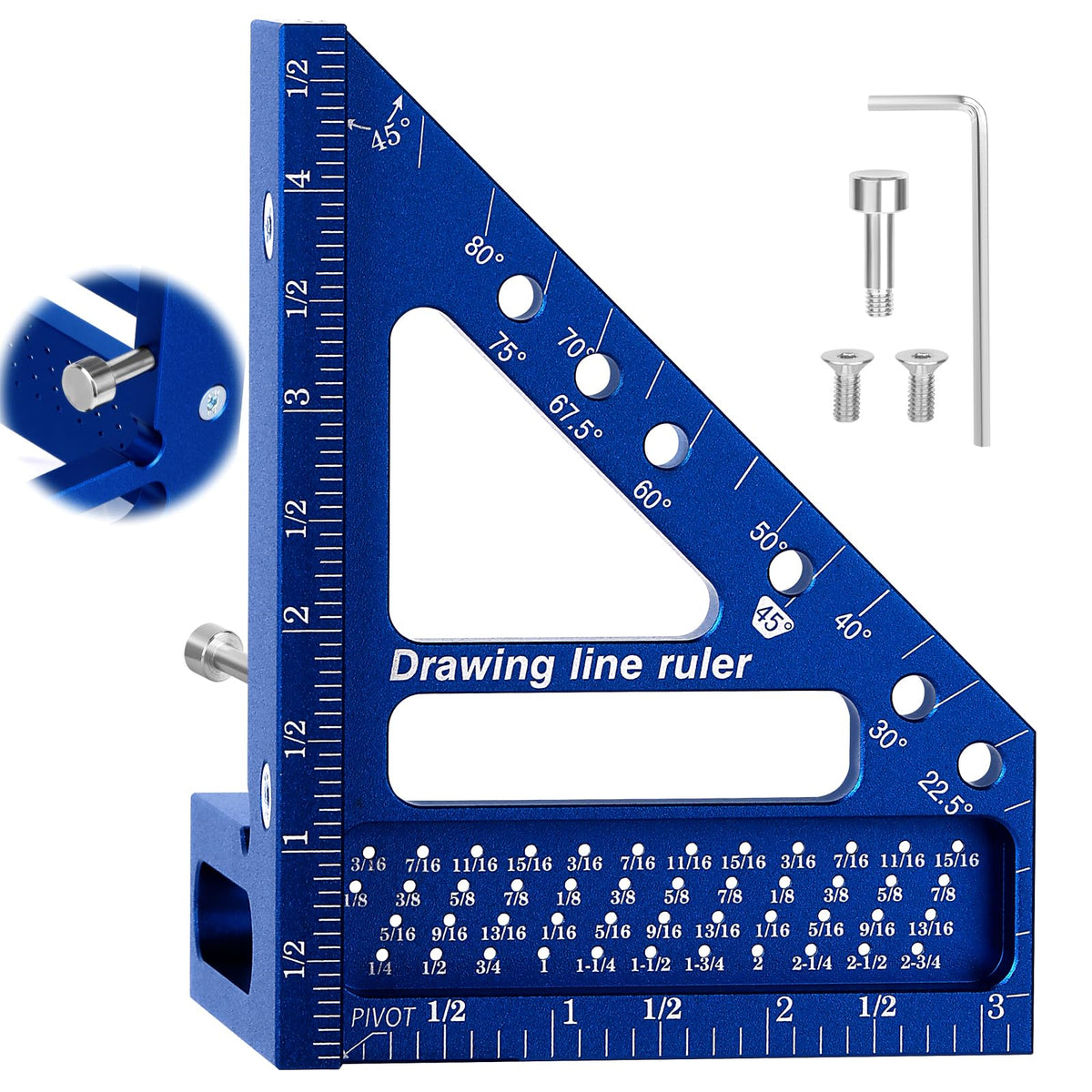 3D Multi-Angle Measuring Ruler -Precision Woodworking 3D Square Protractor
