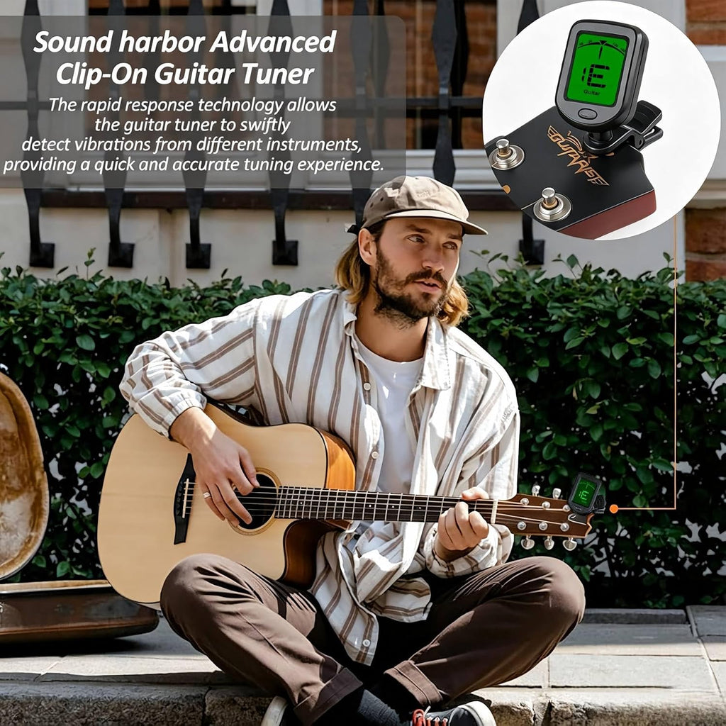 Guitar Tuner Clip On 12 Pack Tuners for Acoustic Electric Guitar Bass Ukulele Violin Banjo Tuning