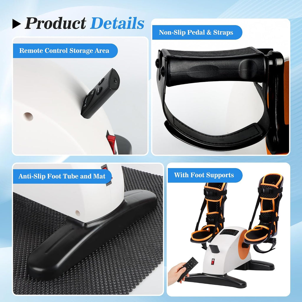 Motorized Pedal Exerciser for Seniors with Leg Support