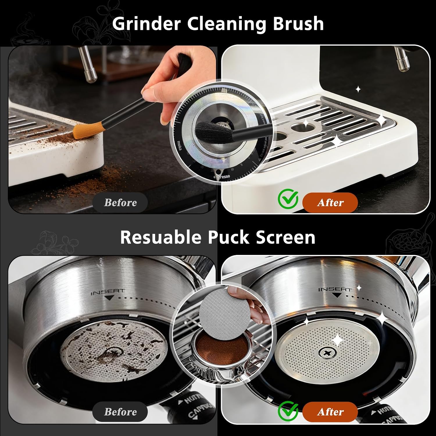 51mm Espresso Accessories Kit with Silicone Tamping Station, 7PCS | Espresso Tools Kit Includes Coffee Tamper