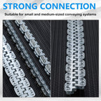 Threlaco 12-inch Conveyor Belt Lacing Fasteners 2 Pairs - Zinc-Plated Carbon Steel Mechanical Splice Kit with 27.5" Continuous Hinge Pin for 1.5-3mm Light-Duty Belts