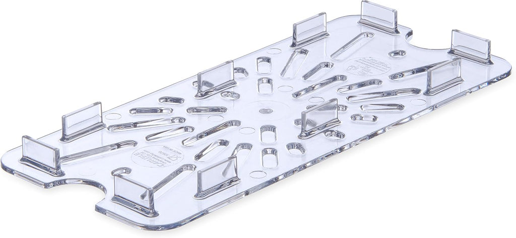 Plastic Drain Shelf for 1/3 Size Food Pan Clear (Pack of 6)