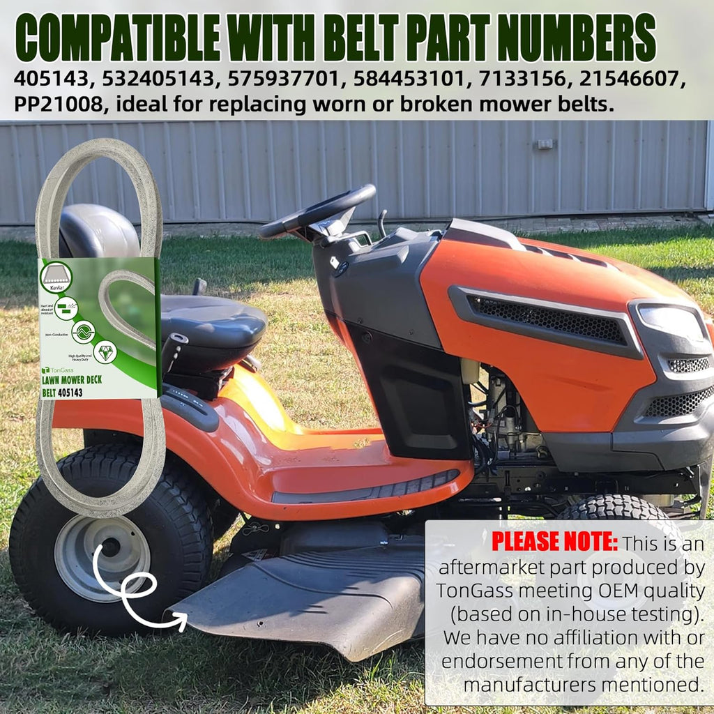 46" Lawn Mower Deck Belt Compatible with Husqvarna Lawn Mower Replaces Part Number 405143 532405143, Heavy-Duty