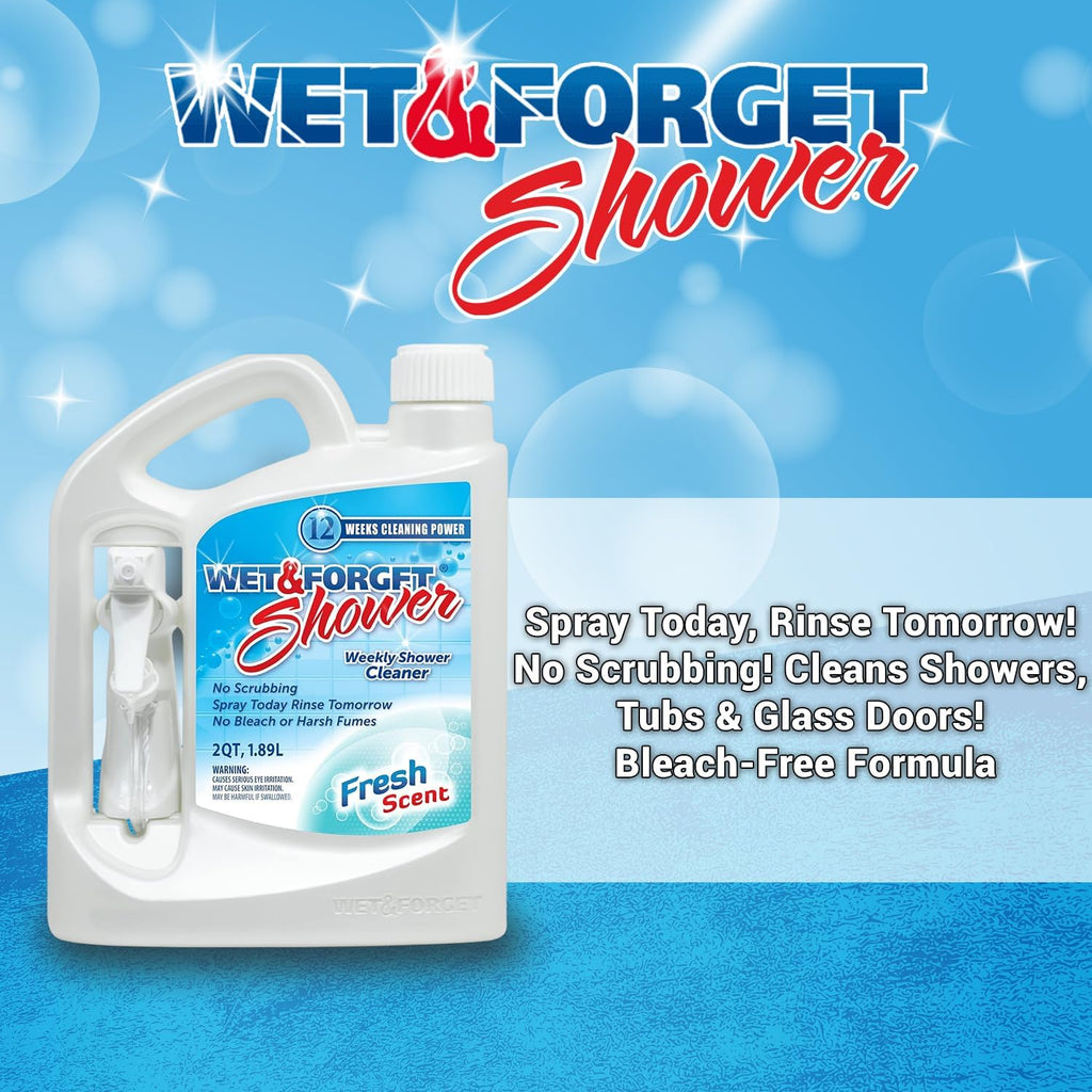Shower Cleaner Spray, No Scrub, Fresh Scent, 64 Fl Oz