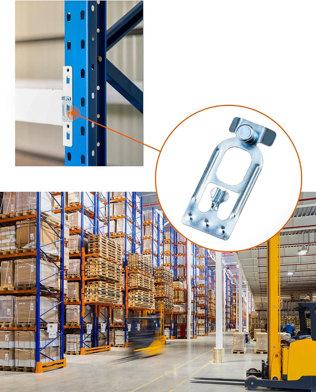Teardrop Pallet Rack Safety Clip, 100 Pcs Universal Pallet Racking Beam Safety Clips Connector Cross Beam Locker