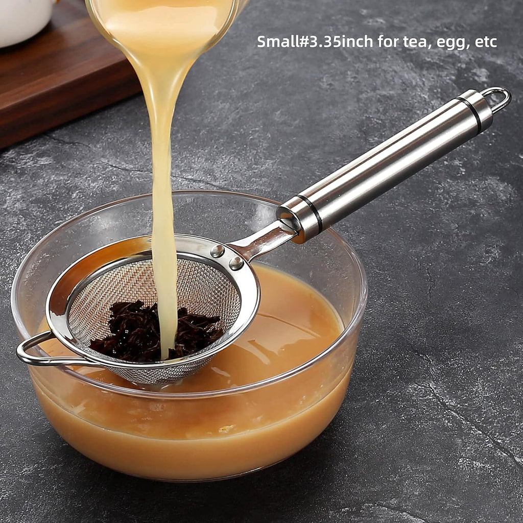 Fine Mesh Strainer with Handle Tea Sifter Stainless Steel Sieve
