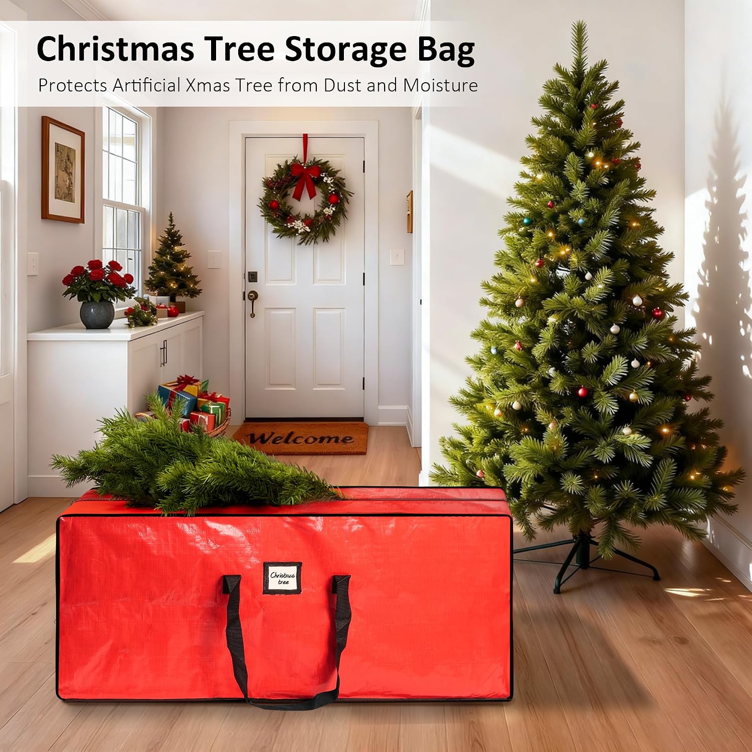 7.5 ft Christmas Tree Storage Bag, Fits Large Artificial Holiday Xmas Tree | Waterproof Material, with Durable