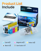 LC203XL Compatible for Brother LC203 LC201 Ink Cartridges 8 Pack