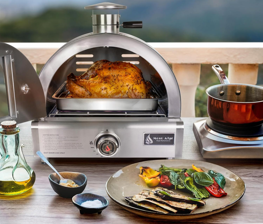 17"W x 18"D x 19"H Stainless Steel Premium Outdoor Kitchen Countertop Table Top Portable Propane Gas Pizza Oven with