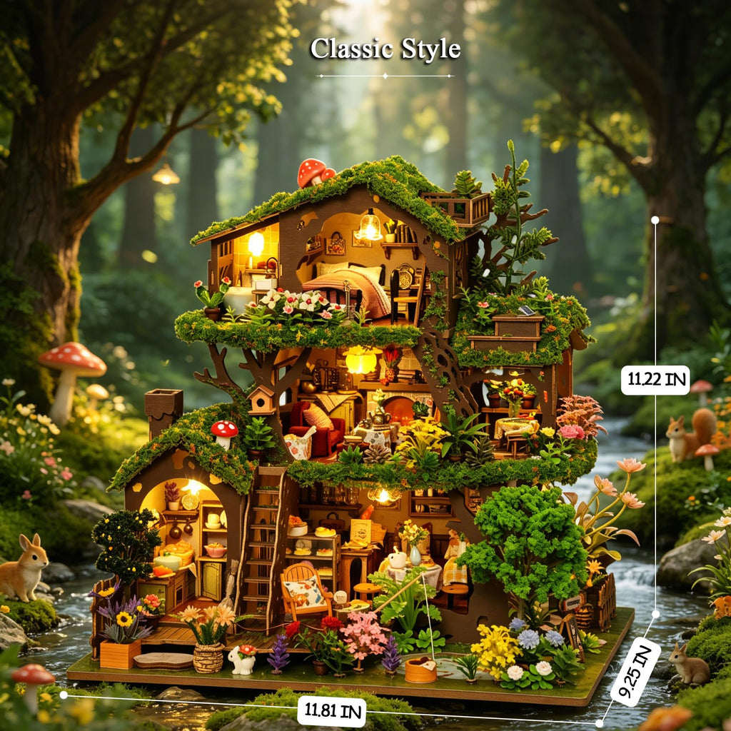 DIY Miniature House Kit for Adults Mini House Snow Tree House