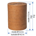 SMALL Rattan Laundry Hamper with Lid and Removable Liner Honey Brown