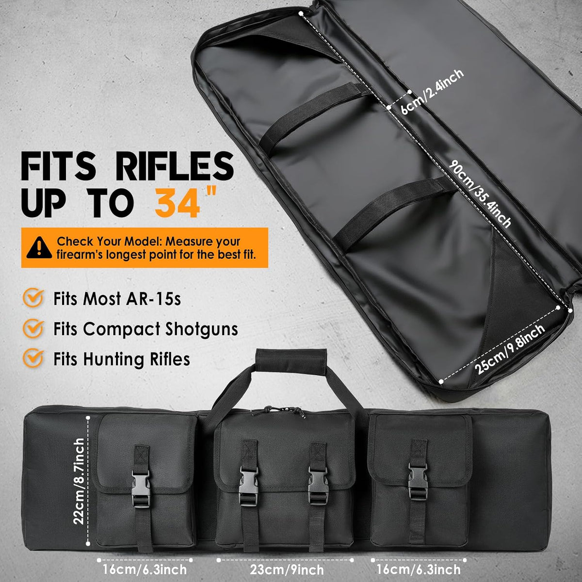 Single Soft Rifle Case 36'' Gun Bag Water & Dust Resistant Storage | Padded Case for Pistol & Accessories, Ideal