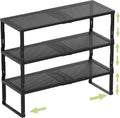 Heavy-Duty Adjustable Metal Shelf Organizer - Expandable & Stackable Pantry Storage Rack for Kitchen, Bathroom, RV