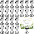 48 Pcs Wedding Table Number Holders Metal Silver Place Card Holder | Place Card Holder for Weddings Restaurants, Menu