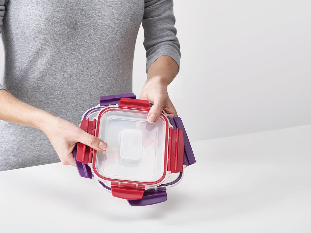 Nest Lock Plastic BPA Free Food Storage Container Set with Lockable Airtight Leakproof Lids, 10-Piece, Multi-Color