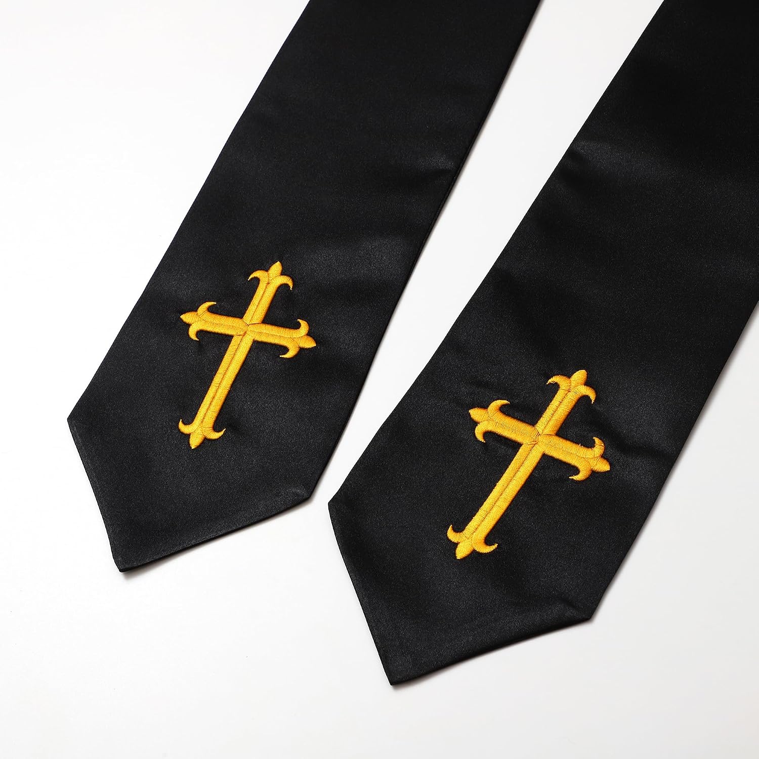 Clergy Stole with Embroidery Cross, Unisex Minister Priest Stole for Wedding Church Service Accessories 60/72 Inch