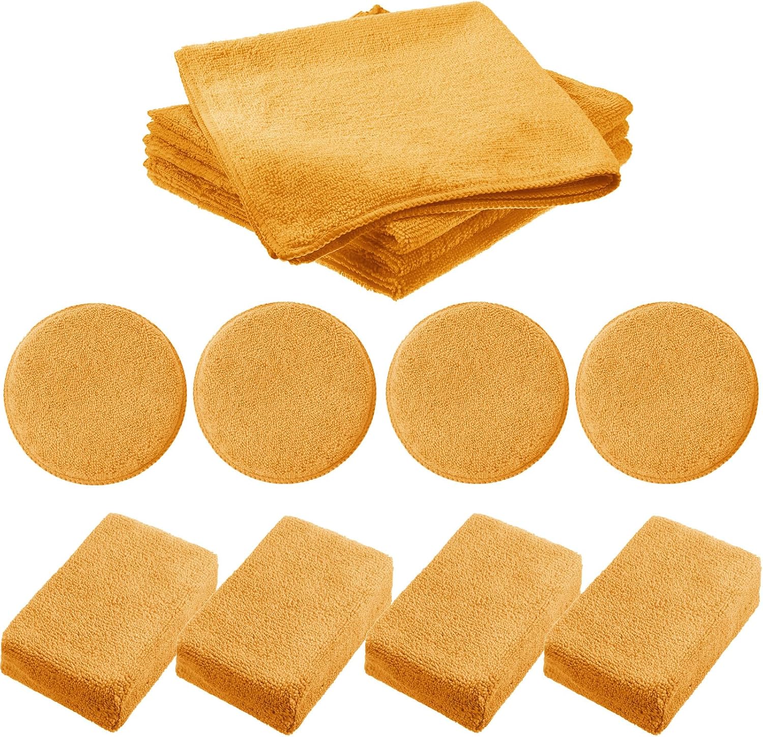 12 Pack Microfiber Applicator Pad Microfiber Sponge for Car Include Round Wax Microfiber Applicator Rectangle Car
