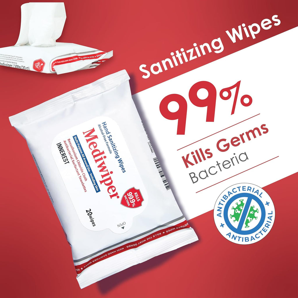 80ct Unscnted Alcohol-Free Hand Sanitizing Wipes, Antibacterial Wet Wipe, Hand Sanitizer (160 Wipes (80 * 2))