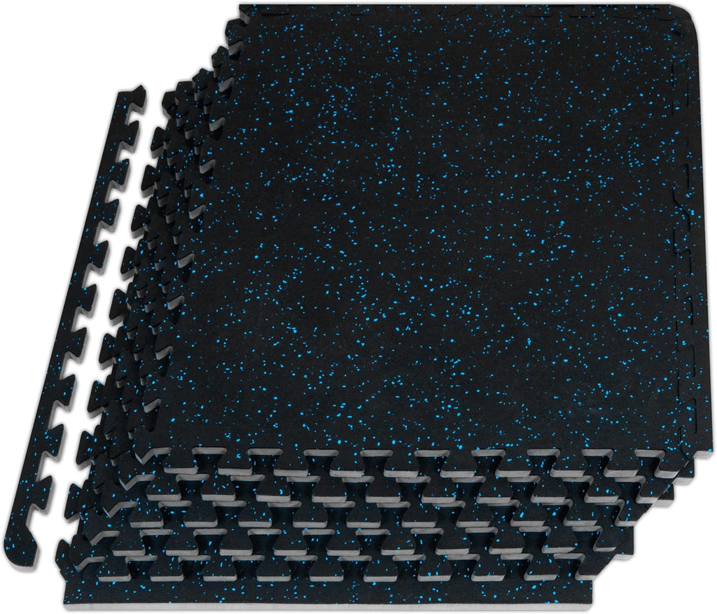 Fit Rubber Top Exercise Puzzle Mat ½-inch, EVA Foam, Protective Interlocking Tiles for Home Gym Equipment and
