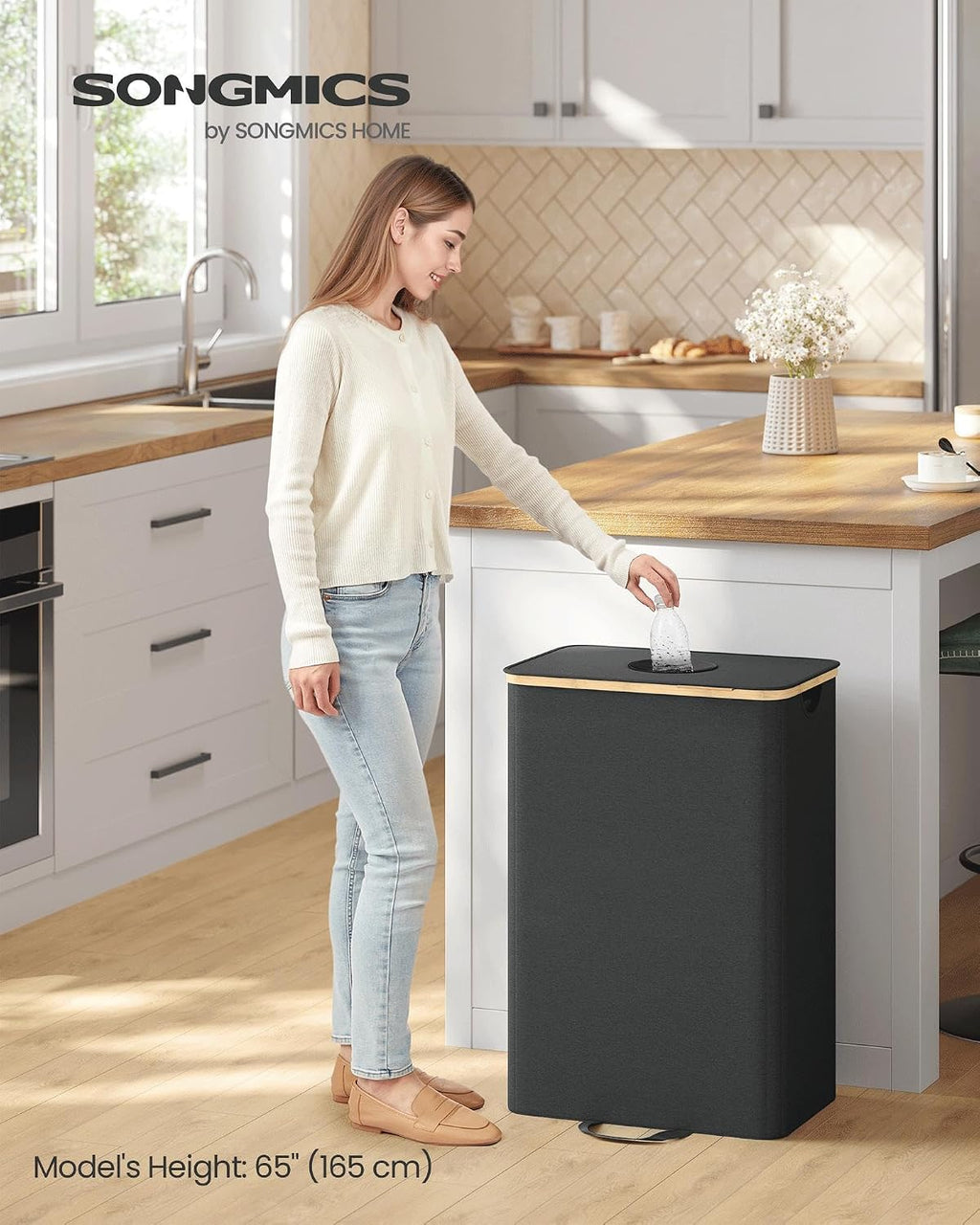 Recycling Bin for Kitchen 26.4 Gallon. Bottle Recycling Container, Collection Bin
