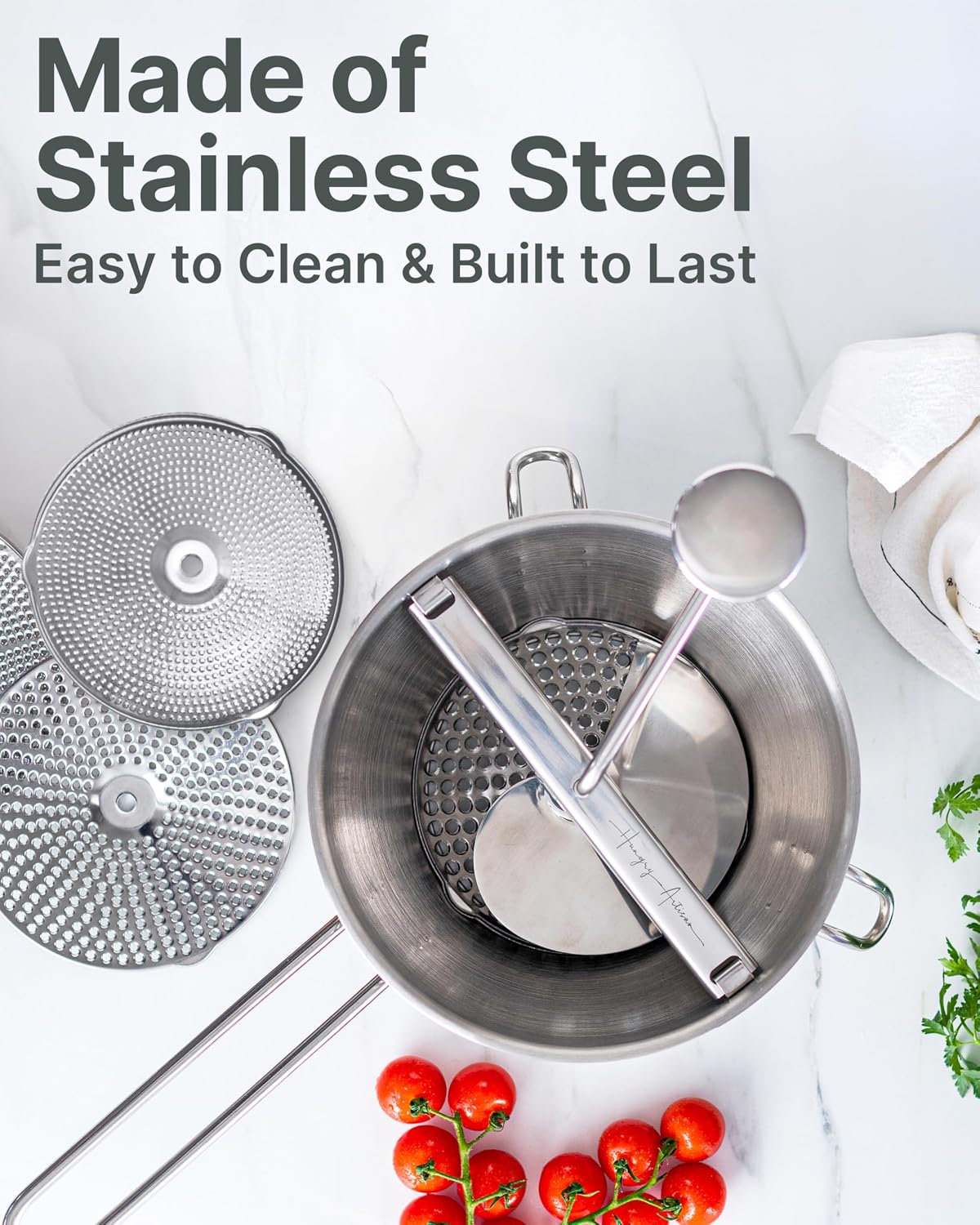 Hungry Artisan 4-Disc Food Mill for Jams, Purees & Silky Sauce