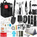 254 in 1 Survival Kit, First Aid Kit for Men | Outdoor Emergencies, Includes Hatchet, Shovel, Flashlight, Tools