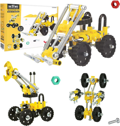 The Off Bits Build Your Own Excavator Toy, 150+ Pcs Vehicle Construction Toys, LoaderBit Educational Stem Building