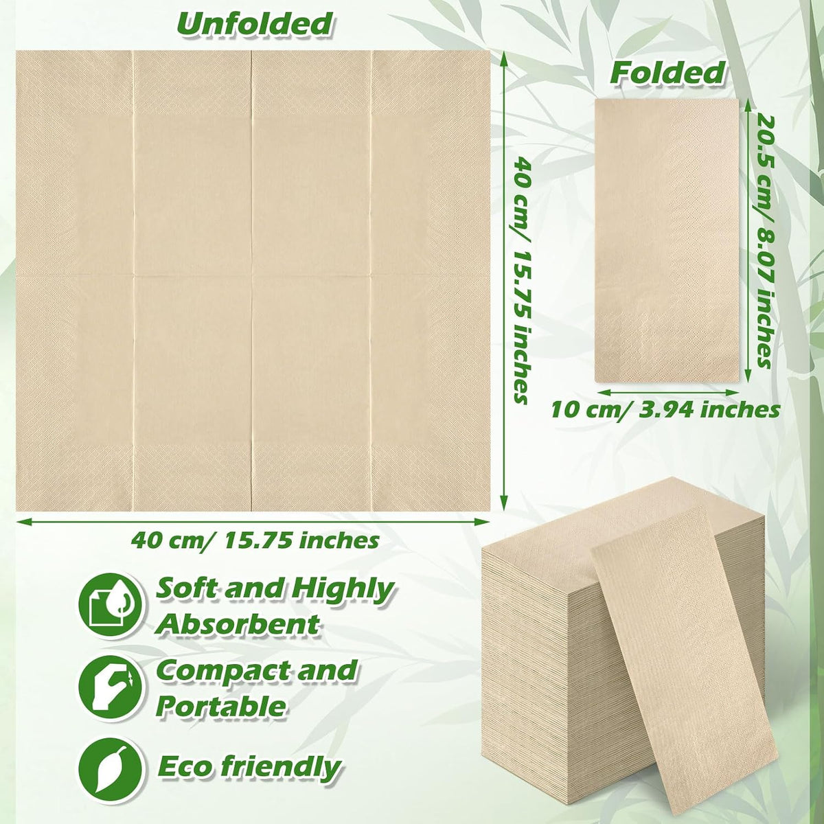 300 Count Disposable Paper Napkins Bulk Bamboo Paper Towels